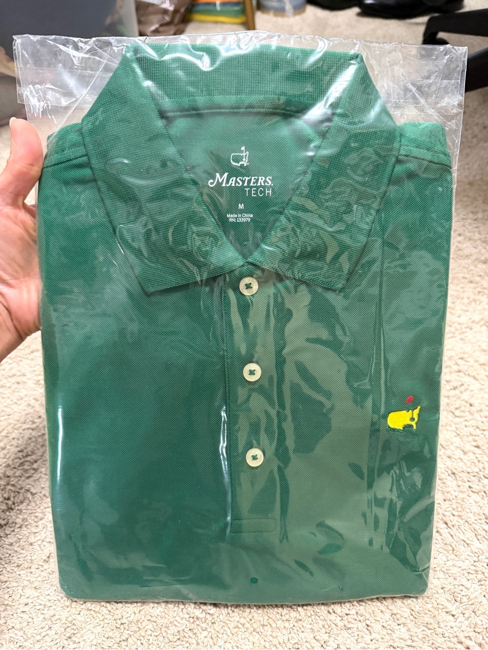 Masters Tech Polo Golf Shirt Green Evergreen Men’s Medium New
